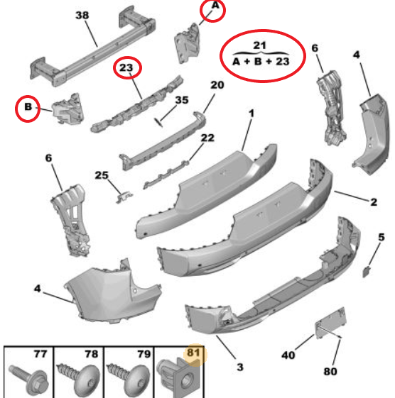 Citroen C5 Aircross (2025-2027) Arka Tampon Sağ Bağlantı Ayağı (Orijinal)