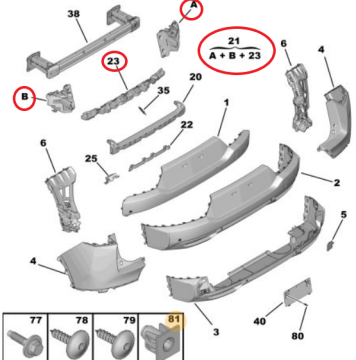 Citroen C5 Aircross (2025-2027) Arka Tampon Sağ Bağlantı Ayağı (Orijinal)