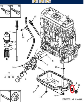 PEUGEOT 307 (2001-2008) BENZİNLİ KARTER TAPA PULU (ORİJİNAL)