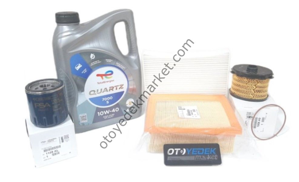 Peugeot Partner (2002-2008) 1.9 Filtre Bakım Seti(Orijinal) Ve 10w40 Motor Yağ