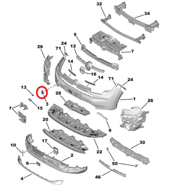 Citroen C4 ve C4 X (2025-2026) Ön Tampon Çeki Demiri Kapağı (Orijinal)