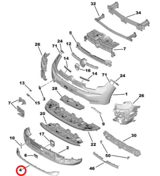 Citroen C4 ve C4 X (2025-2026) Ön Tampon Spoyleri Alt Parçası (Orijinal)