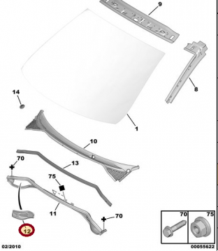 Citroen Berlingo (2008-2019) Sol Cam Izgara Keçesi (Orijinal)