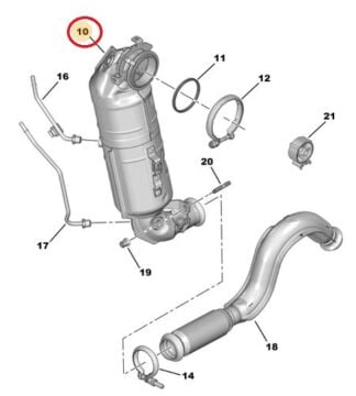 Citroen C4 (2021-2025) 1.2 Benzinli Partikül Filtresi Katalizör Susturucu (Orijinal)