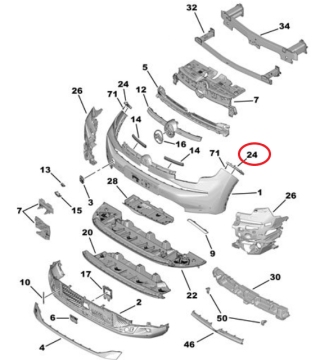 Citroen C4 ve C4 X (2025-2026) Ön Tampon Sağ Mesnedi (İthal)