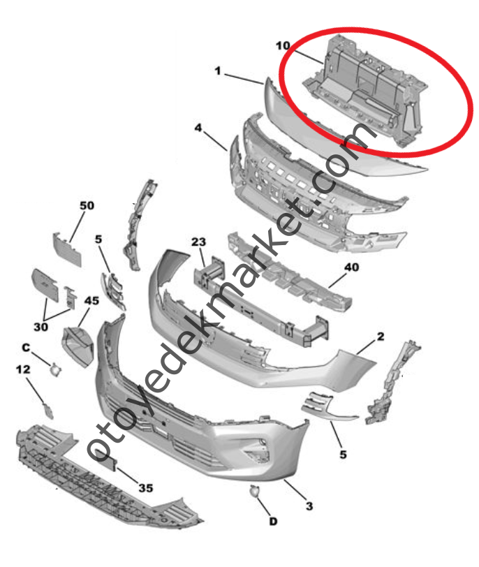 Peugeot Rifter (2024-2025) Ön Tampon İç İskeleti (Orijinal)