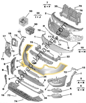 Opel Combo (2019-2023) Ön Tampon (Orijinal)