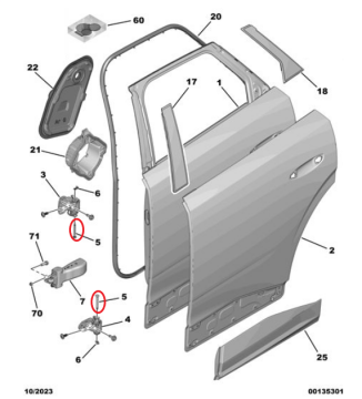 Citroen C5 Aircross (2025-2027) Kapı Menteşe Pimi (Orijinal)