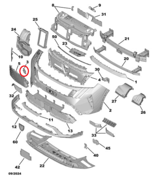 Peugeot 3008 (2024-2025) Ön Tampon Çeki Demiri Kapağı (Orijinal)