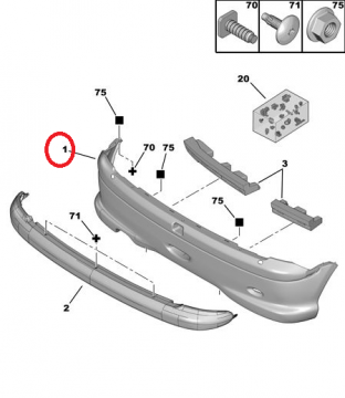 PEUGEOT 206 + (2009-2011) ARKA TAMPON (İTHAL)