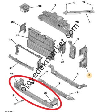 Opel Combo (2019-2024) Ön Tampon Demiri (Orijinal)