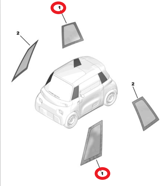 Citroen Ami (2021-2024) Sol Kelebek Camı (Orijinal)