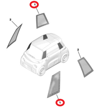 Citroen Ami (2021-2024) Sol Kelebek Camı (Ami Paketi) (Orijinal)