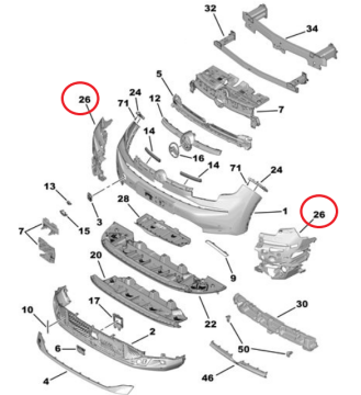 Citroen C4 ve C4 X (2025-2026) Ön Tampon Sol Bağlantı Takviyesi (Orijinal)