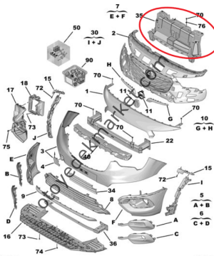 Opel Combo (2019-2023) Ön Tampon İç İskeleti / Karkası (Orijinal)
