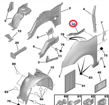 CİTROEN PİCASSO ( 2006-2011) SOL ÇAMURLUK BAĞLANTISI (ORJİNAL)