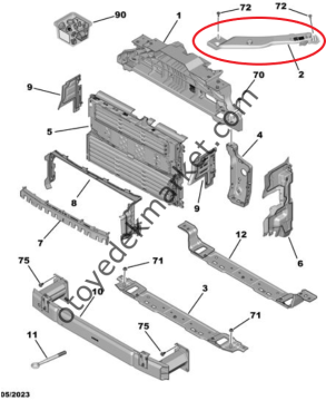 Opel Combo (2019-2023) Ön Panel Travers Yan Plastik Bakaliti, Sağ (Orijinal)