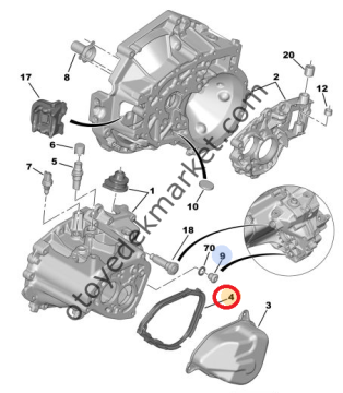 Peugeot 207 (2006-2012) 1,4-1,6 Hdi Şanzıman Kapak Contası (Orijinal)