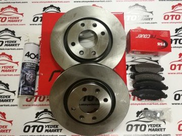 Peugeot 206 (2003-2009) Ön Fren Diski ve Ön Fren Balata Seti (Ayd-Recover)