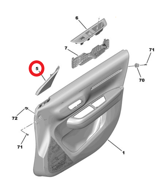 Citroen é-C3 (2024-2026) Sağ Ön Kapı İç Köşe Plastiği (Orijinal)