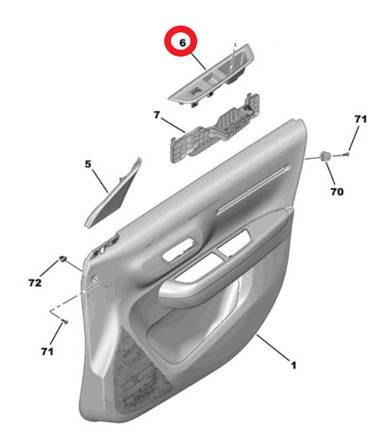 Citroen é-C3 (2024-2026) Sağ Ön Kapı İç Çekme Plastiği (Orijinal)