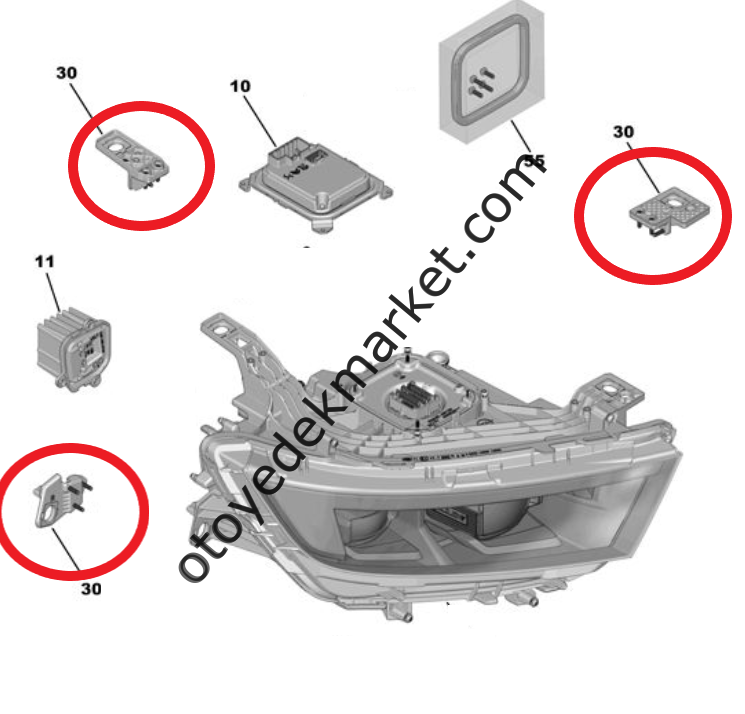 Opel Astra (2022-2024) Sol Ön Far Tamir Onarım Takımı (Orijinal)