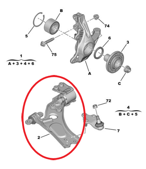 Peugeot 3008 (2024-2025) Sağ Ön Salıncak (Orijinal)