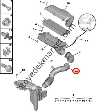 Peugeot 508 1,6 Benzinli Hava Filtre Borusu (Orijinal)