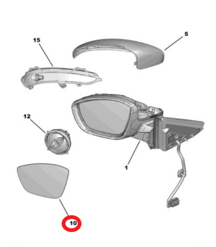 Citroen é-C3 (2024-2026) Sağ Ön Dikiz Aynası Camı (Orijinal)