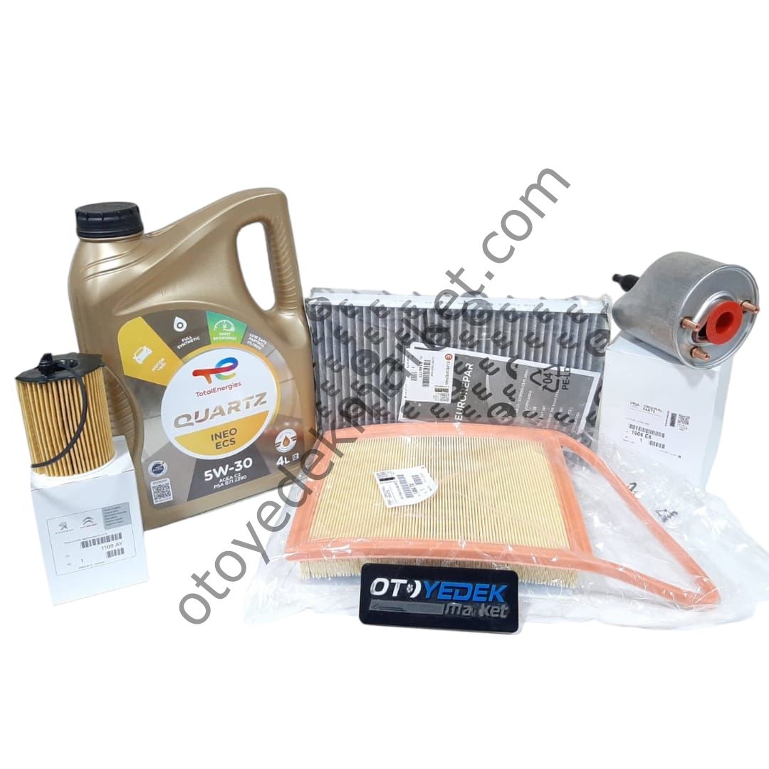 Citroen C4 (2011-2015) 1.6 Hdi Euro 5 Filtre Bakım Seti (Orijinal) Ve 5w30 Motor Yağ