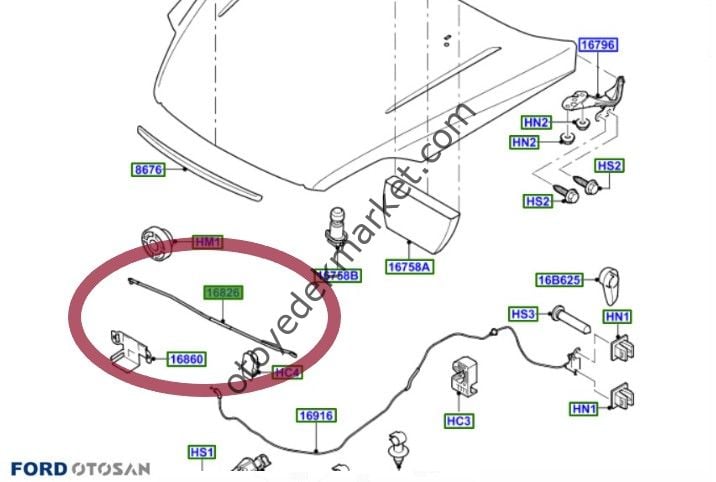 Ford Mondeo (2007-2014) Motor Kaput Destek Demiri (Otosan)