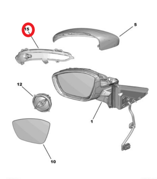 Citroen é-C3 (2024-2026) Sol Ön Dikiz Aynası Sinyali (Orijinal)
