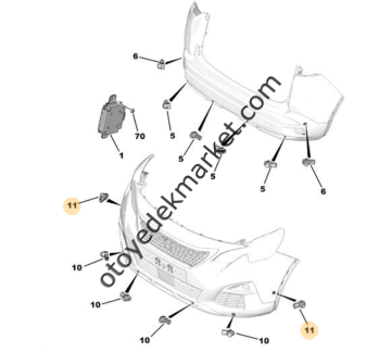 Opel Grandland (2021-2025) Ön Tampon Kör Nokta Park Sensörü (Orijinal)