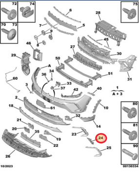 Opel Grandland (2021-2025) Ön Tampon Sol Çıtası (Orijinal)