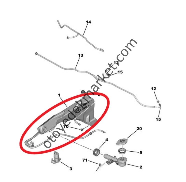 Opel Astra (2022-2024) Ön Cam Silecek Su Deposu (Orijinal)
