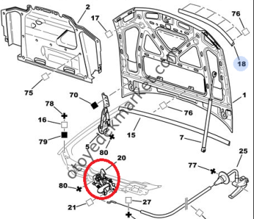 PEUGEOT 406 MOTOR KAPUT KİLİDİ (ORJİNAL)