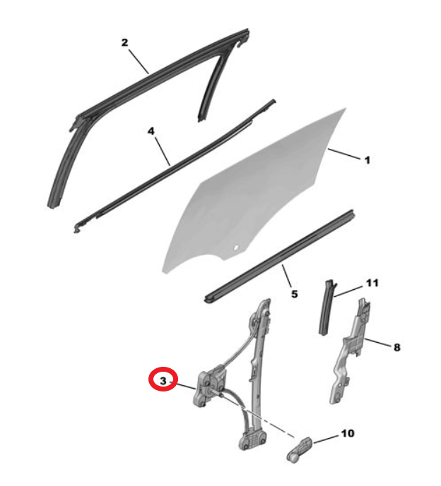 Citroen é-C3 (2024-2026) Sağ Arka Kapı Cam Krikosu (Orijinal)