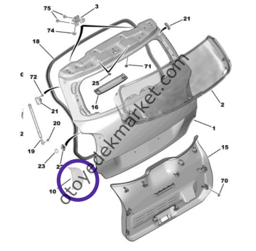 Citroen C3 Aircross (2017-2023) Arka Sağ Stop Lambası Plastik Çıtası (Orijinal)