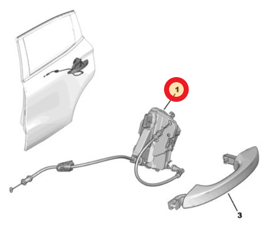 Citroen é-C3 (2024-2026) Sol Arka Kapı Kilidi (Orijinal)