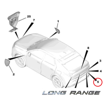 Peugeot 3008 (2024-2025) Arka ''Long Range'' Yazısı (Orijinal)