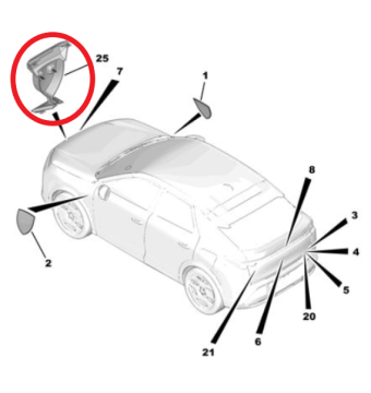 Peugeot 3008 (2024-2025) Ön Marka Amblemi Alt Bağlantı Plastiği (Orijinal)