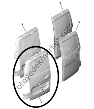 Opel Vivaro (2021-2024) Sol Arka Bagaj Kapağı (Orjinal)