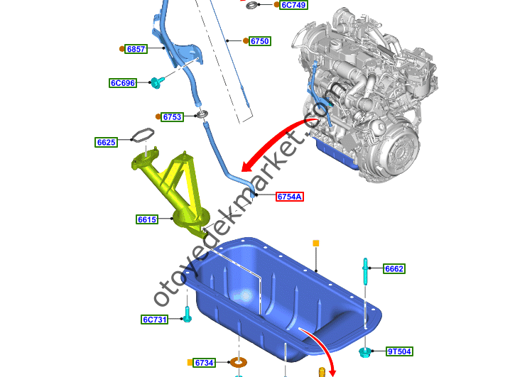 Ford Courier (2014-2022) Motor Yağ Alt Karter Komple (Otosan)