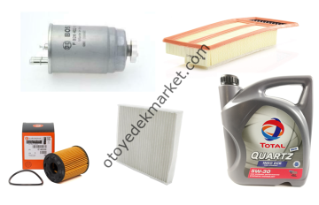 Citroen Nemo (2013-2020) 1,3 Multijet Filtre Bakım Seti Ve 5w30 Motor Yağ (Orijinal Eurorepar)