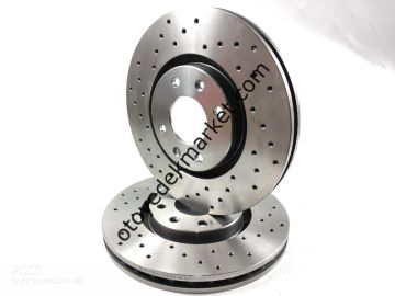 Peugeot 206 (2001-2009) Ön Fren Disk Takımı / Soğutma Delikli Spor (İthal)