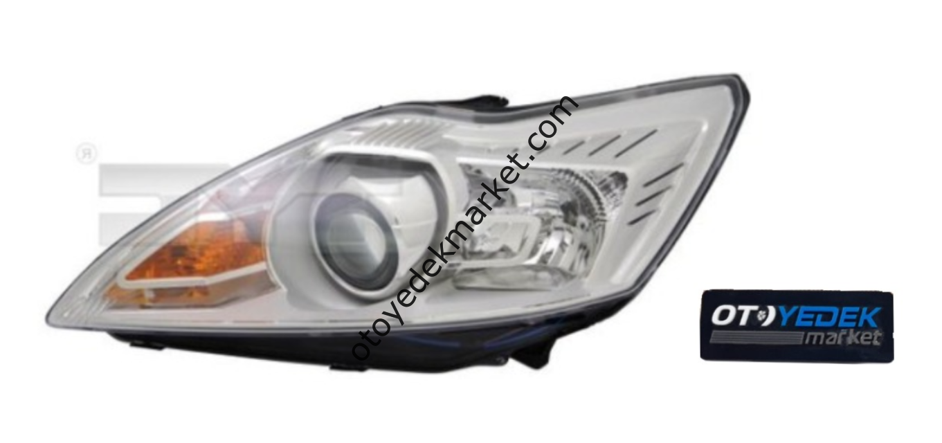 Ford Focus (2008-2011) Sol Far Komple Beyaz Mercekli (Otosan)