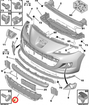 PEUGEOT 207 (2009-2011) ÖN TAMPON ORTA IZGARA SİYAH (İTHAL)