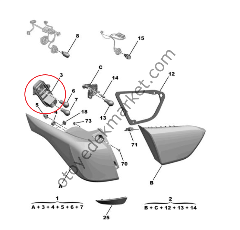 Opel Crossland (2020-2024) Sağ Dış Stop Lamba Duyu (Orijinal)
