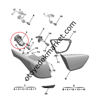Opel Crossland (2020-2024) Sağ Dış Stop Lamba Duyu (Orijinal)
