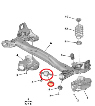 Peugeot 308 (2014-2021) Arka Dingil / Travers Lastik Burcu (İthal)